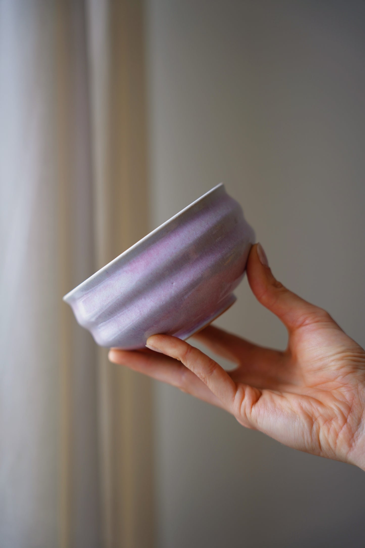 Gewellte Tasse - pastell lila-pink