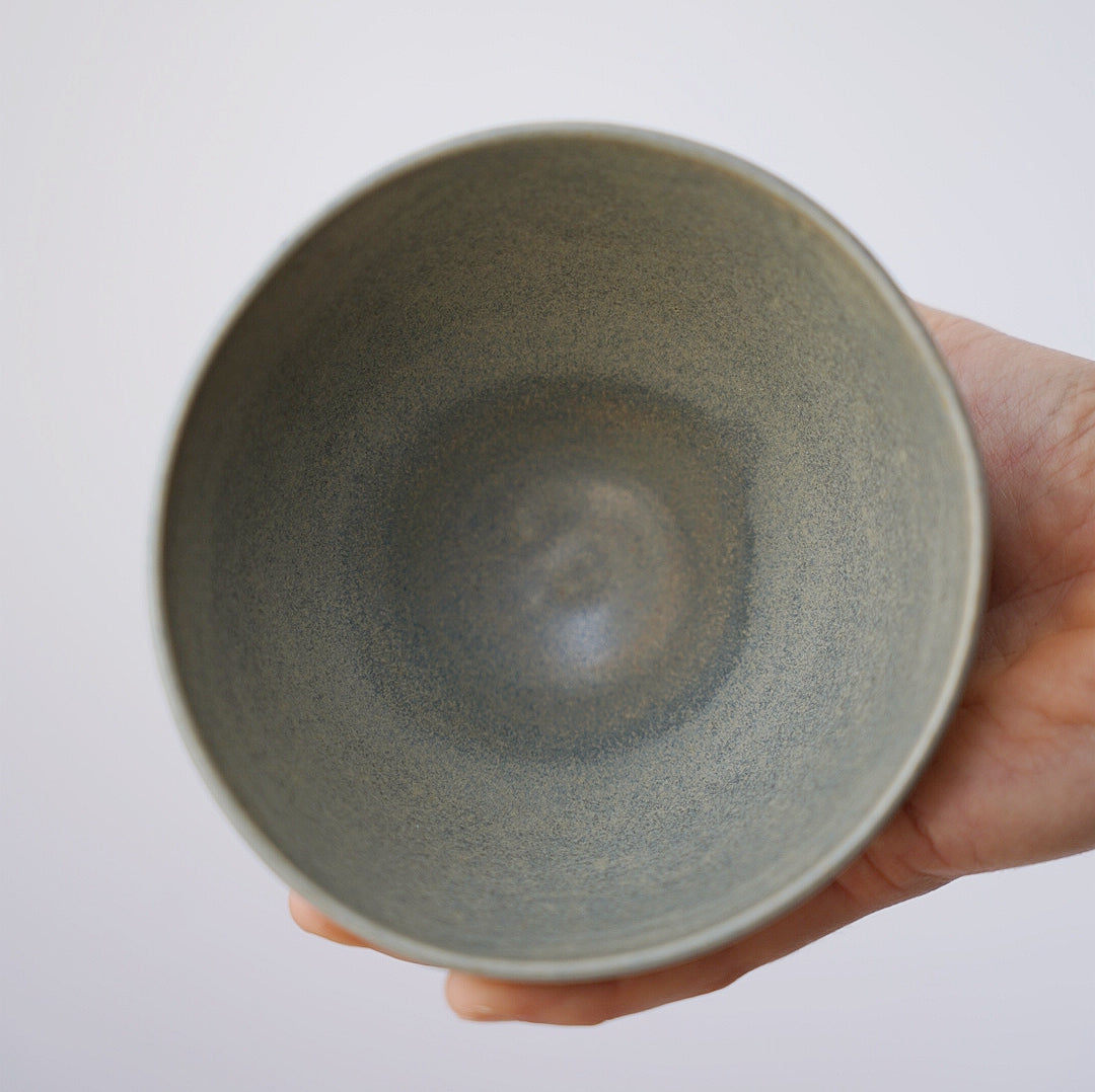 Bowl - gray / blue matte