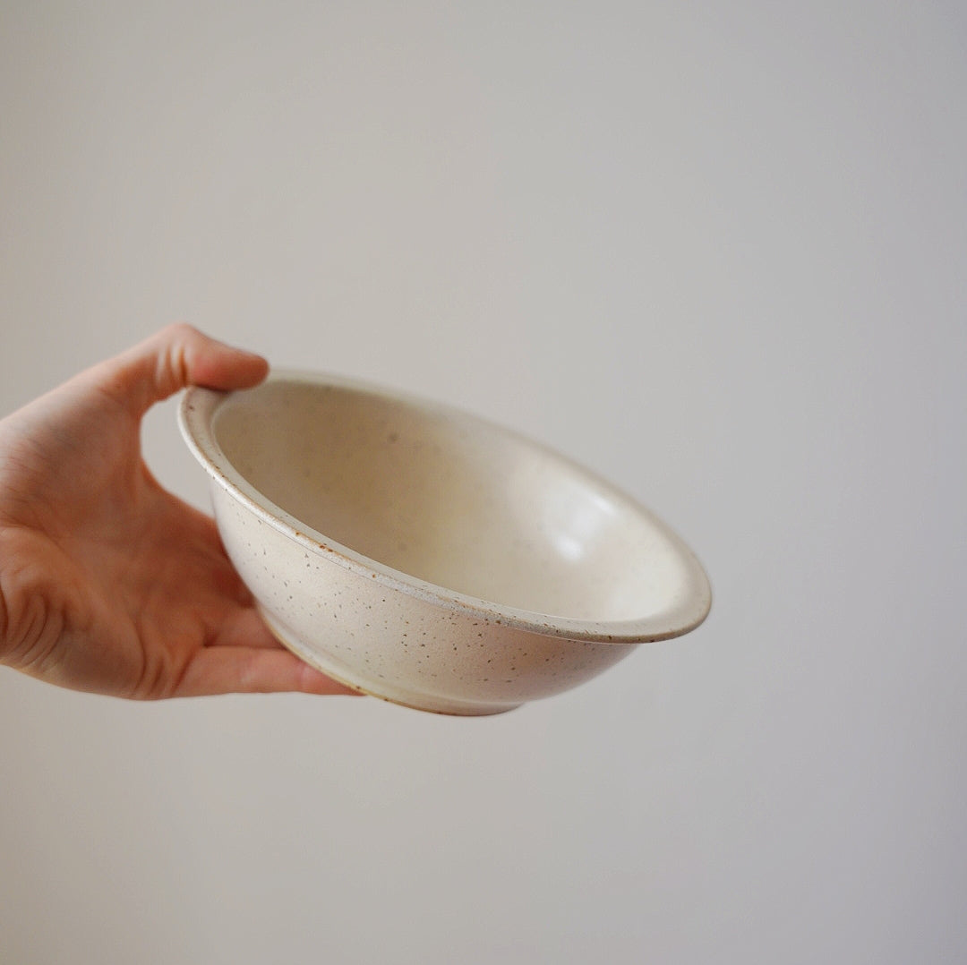 Schale | Obstschale | Müsli-Schale - Creme gesprenkelt