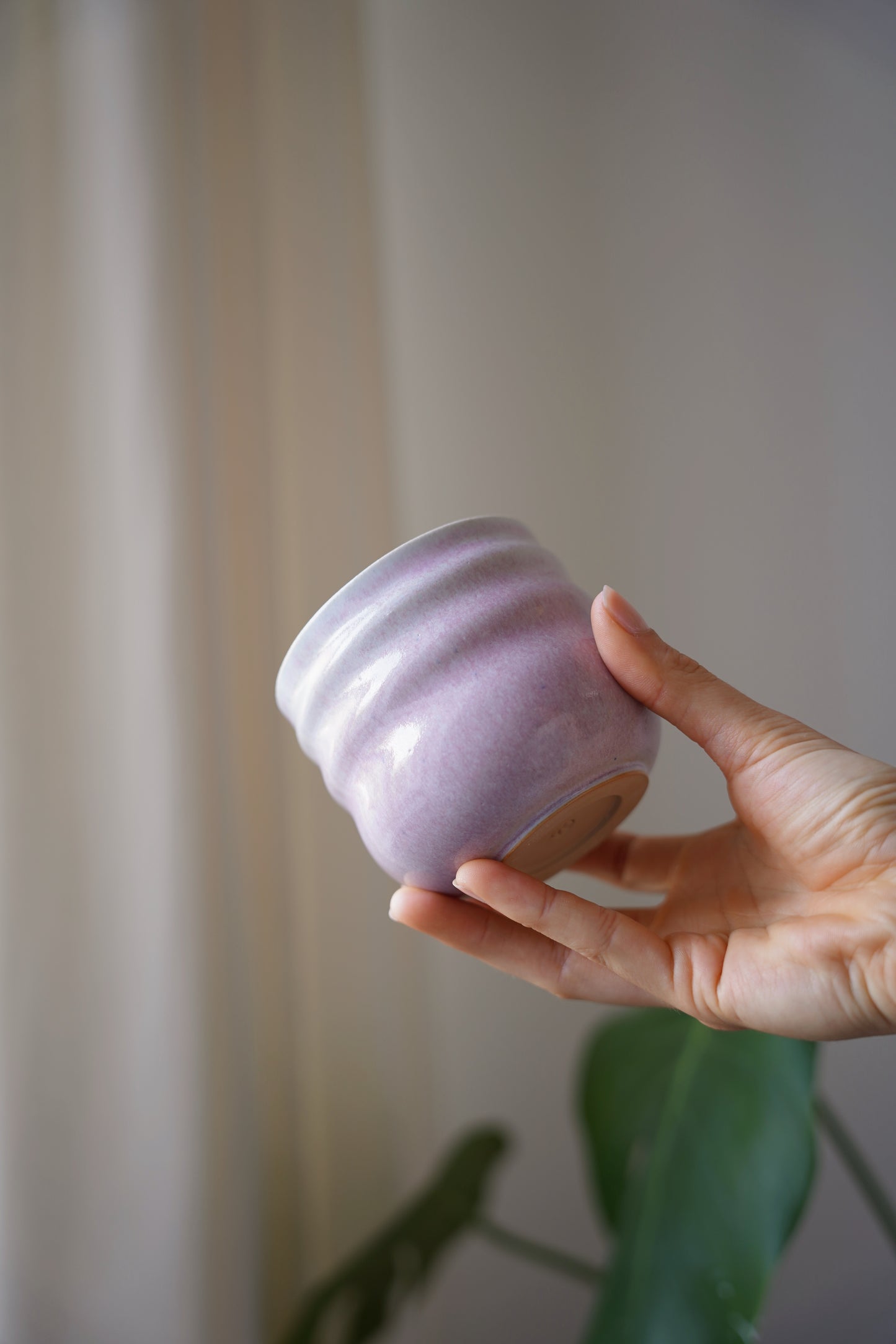 Gewellte Tasse - pastell lila-pink